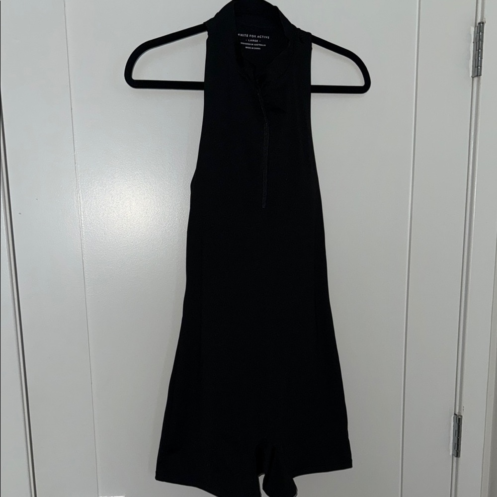 Black Sleeveless Romper active wear backless